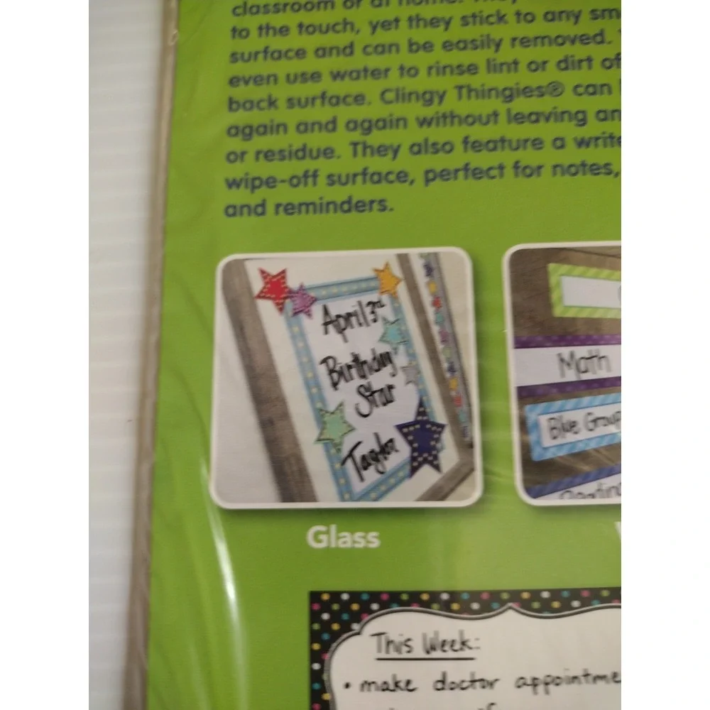 Teacher Created Resources Black Confetti Clingy Thingies‎ Small Note Sheet 77345